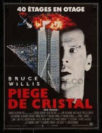5p636 DIE HARD French 15x20 '88 Bruce Willis vs Alan Rickman and terrorists, action classic!
