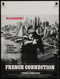 5p642 FRENCH CONNECTION French 17x23 '71 Gene Hackman above city in movie chase climax!