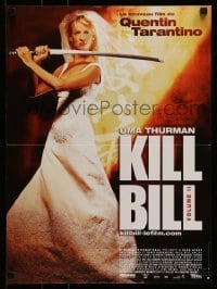 5p666 KILL BILL: VOL. 2 French 16x21 '04 sexy Uma Thurman with katana, Quentin Tarantino!