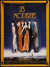 5p680 MODERNS French 16x21 '88 Alan Rudolph, cool artwork of trendy 1920's people by Carradine!