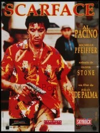 5p698 SCARFACE French 16x21 R80s bloody Al Pacino as Tony Montana w/gun!