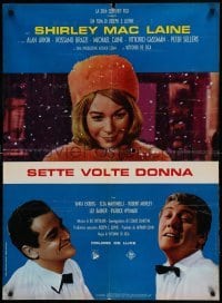 5p738 WOMAN TIMES SEVEN Italian 27x36 pbusta '67 Shirley MacLaine and cast!