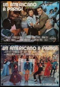 5p817 AMERICAN IN PARIS set of 3 Italian 18x26 pbustas R70s Gene Kelly with sexy Leslie Caron!