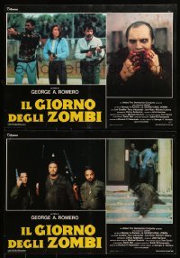 5p811 DAY OF THE DEAD set of 4 Italian 19x27 pbustas '86 George Romero's zombie horror sequel!