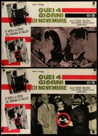 5p745 FOUR DAYS IN NOVEMBER set of 10 Italian 18x27 pbustas '64 President John F. Kennedy!