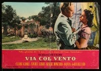 5p836 GONE WITH THE WIND Italian 18x27 pbusta R60s great images of Leslie Howard & Vivien Leigh!