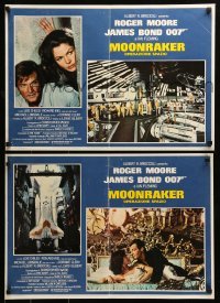 5p824 MOONRAKER set of 3 Italian 18x26 pbustas '79 great images of Roger Moore as James Bond!