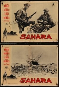 5p815 SAHARA set of 4 Italian 20x28 pbustas R60 World War II soldier Humphrey Bogart!