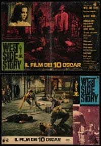 5p832 WEST SIDE STORY set of 2 Italian 19x27 pbustas '62 Academy Award winning classic musical!