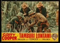 5p725 DISTANT DRUMS Italian 13x19 pbusta R56 Gary Cooper and Aldon in the Florida Everglades!