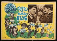 5p731 TUTTO IL MONDO RIDE Italian 14x19 pbusta '52 Laurel & Hardy, Harold Lloyd, Charlie Chaplin!