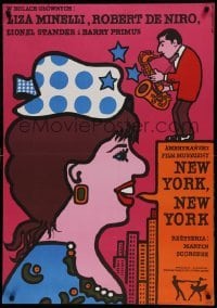 5p354 NEW YORK NEW YORK Polish 27x38 '78 Mlodozeniec art of De Niro & singing Liza Minnelli!