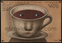 5p368 WISH YOU WERE HERE Polish 27x38 '88 Emily Lloyd, Stasys art of coffee cup w/eyes!
