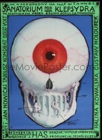 5p309 HOURGLASS SANATORIUM Polish 23x32 '73 great one eye skull art by Starowieyski!