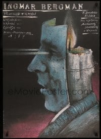 5p310 INGMAR BERGMAN PRZEGLAD FILMOW Polish 23x33 '87 Andrzej Pagowski art of candle man!