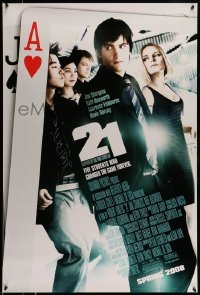 5r007 21 advance DS 1sh '08 Jim Strugess, Kevin Spacey, Kate Bosworth, blackjack, gambling!