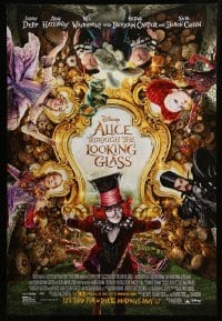 5r034 ALICE THROUGH THE LOOKING GLASS advance DS 1sh '16 Walt Disney, Lewis Carroll, Johnny Depp!