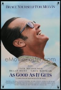 5r059 AS GOOD AS IT GETS int'l DS 1sh '98 great close up smiling image of Jack Nicholson as Melvin!