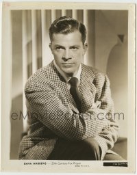 5s195 DANA ANDREWS 8x10.25 still '40s great close portrait wearing suit & tie with arms crossed!