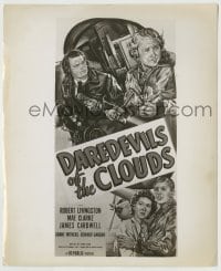 5s200 DAREDEVILS OF THE CLOUDS 8.25x10 still '48 art of Mae Clarke & Livingston for the 3-sheet!