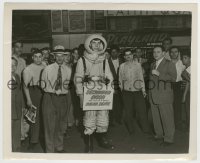5s211 DESTINATION MOON candid 8.25x10 still '50 guy in space suit advertising the movie by theater!