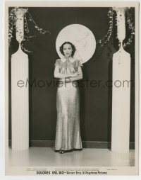 5s220 DOLORES DEL RIO 8x10 key book still '30s full-length in shimmering gown between columns!