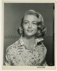 5s232 DOROTHY MALONE 8x10.25 still '57 head & shoulders smiling portrait wearing cool blouse!