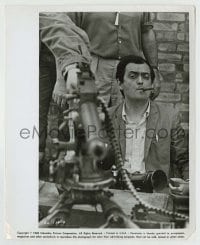 5s238 DR. STRANGELOVE candid 8.25x10 still '64 c/u of smoking Stanley Kubrick by machine gun!