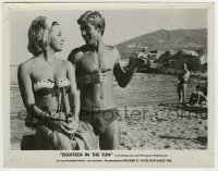 5s251 EIGHTEEN IN THE SUN 8x10.25 still '64 Stelvio Rossi flirts with sexy Lisa Gastoni on beach!