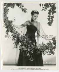 5s296 FRANCES DEE 8.25x10 still '38 wonderful portrait in strapless gown surrounded by leaves!