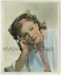 5s008 GRETA GARBO color 8x10 still '30s pensive head & shoulders portrait with head on hand!
