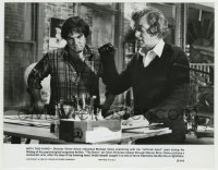 5s349 HAND candid 7.5x9.75 still '81 Oliver Stone & Michael Caine rehearsing artificial hand!
