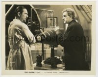 5s392 INVISIBLE RAY 8x10.25 still '36 best close up of Boris Karloff & Bela Lugosi by the machine!