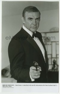 5s611 NEVER SAY NEVER AGAIN 6.25x10 still '83 best c/u of Sean Connery as James Bond pointing gun!