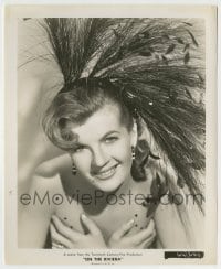 5s633 ON THE RIVIERA 8.25x10 still '51 best portrait of sexy Corinne Calvet in showgirl outfit!