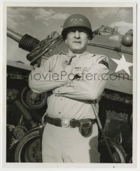 5s657 PATTON 8.25x10 still '70 best portrait of George C. Scott as famous WWII general by tank!