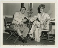 5s676 PITTSBURGH 8.25x10 still '42 Lou Costello clowning around with Marlene Dietrich on the set!