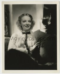 5s934 VIRGINIA BRUCE deluxe 8x10 still '30s great seated portrait wearing ruffled blouse!