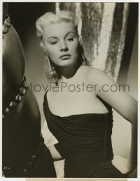 5s082 BARBARA PAYTON 7.5x9.5 still '50 the sexy blue-eyed blonde in sexy gown with bare shoulder!