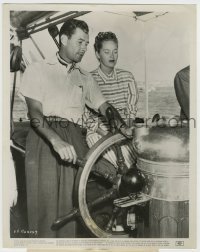 5s269 ERROL FLYNN 8x10.25 still '46 on his yacht with his wife Nora heading to South America!