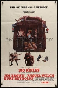5t009 100 RIFLES style A 1sh '69 Jim Brown, Raquel Welch & Burt Reynolds!