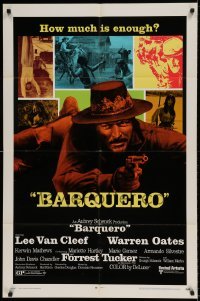 5t064 BARQUERO 1sh '70 Lee Van Cleef with gun, Warren Oates, cool artwork!