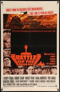 5t073 BATTLE OF THE BULGE 1sh '66 Henry Fonda, Robert Shaw, cool Thurston tank art!