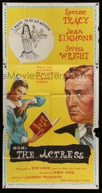 5w242 ACTRESS 3sh '53 art of Spencer Tracy & pretty stage-struck daughter Jean Simmons!