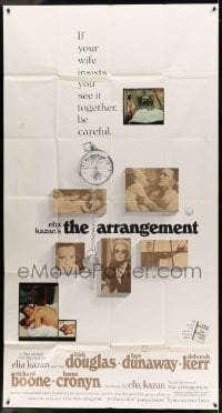 5w270 ARRANGEMENT 3sh '69 Kirk Douglas & Faye Dunaway, from director Elia Kazan's novel!