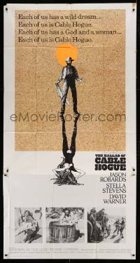 5w277 BALLAD OF CABLE HOGUE int'l 3sh '70 Sam Peckinpah, Robards & Stella Stevens, different art!