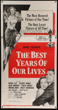 5w288 BEST YEARS OF OUR LIVES style A 3sh R54 Dana Andrews hugs Teresa Wright, sexy Virginia Mayo!