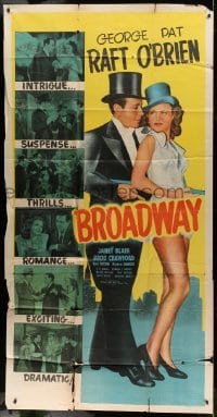 5w327 BROADWAY 3sh R48 George Raft & Pat O'Brien together for the 1st time w/sexy Janet Blair