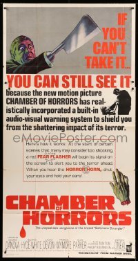 5w346 CHAMBER OF HORRORS 3sh '66 the horror horn & fear flasher tell you to shut your eyes!