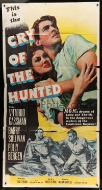 5w382 CRY OF THE HUNTED 3sh '53 Polly Bergen, Barry Sullivan & Vittorio Gassman in Louisiana bayou!